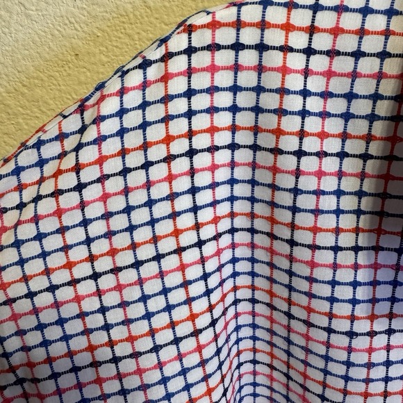 Draper James Trisha Shirtdress Woman XL Cotton Dress Red White Blue Lined Button - Picture 6 of 13